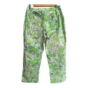 Lilly Pulitzer see you later alligator Capri pants green pink